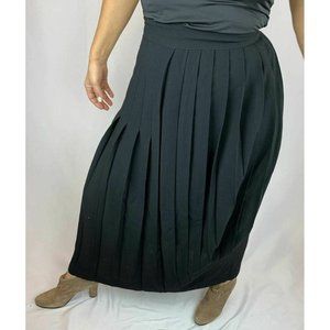 Moschino Black Pleated Long Skirt